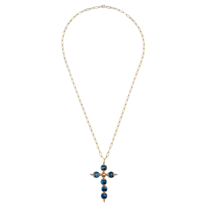 Lapis Cross Necklace
