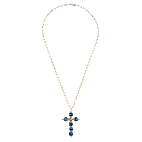 Lapis Cross Necklace