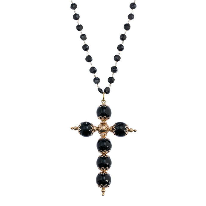 Onyx Cross Necklace