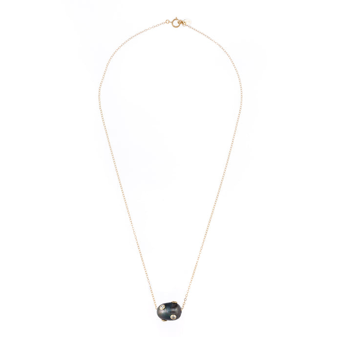 Zirconia Encrusted Pearl Necklace