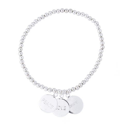 Love-Peace-Hope Charm Bracelet